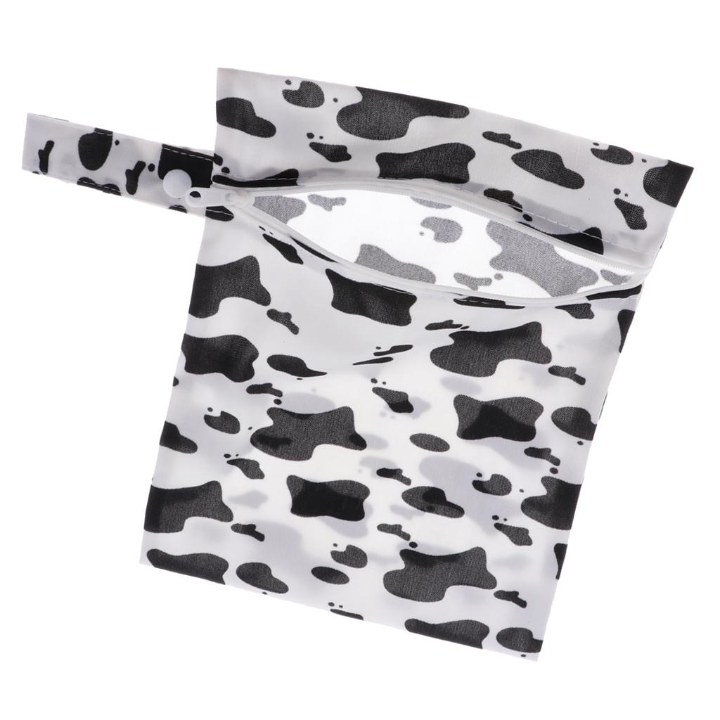 Baby Waterproof Reusable Zip Pouch Wet Dry Bag Cloth Diaper Nappy Cow