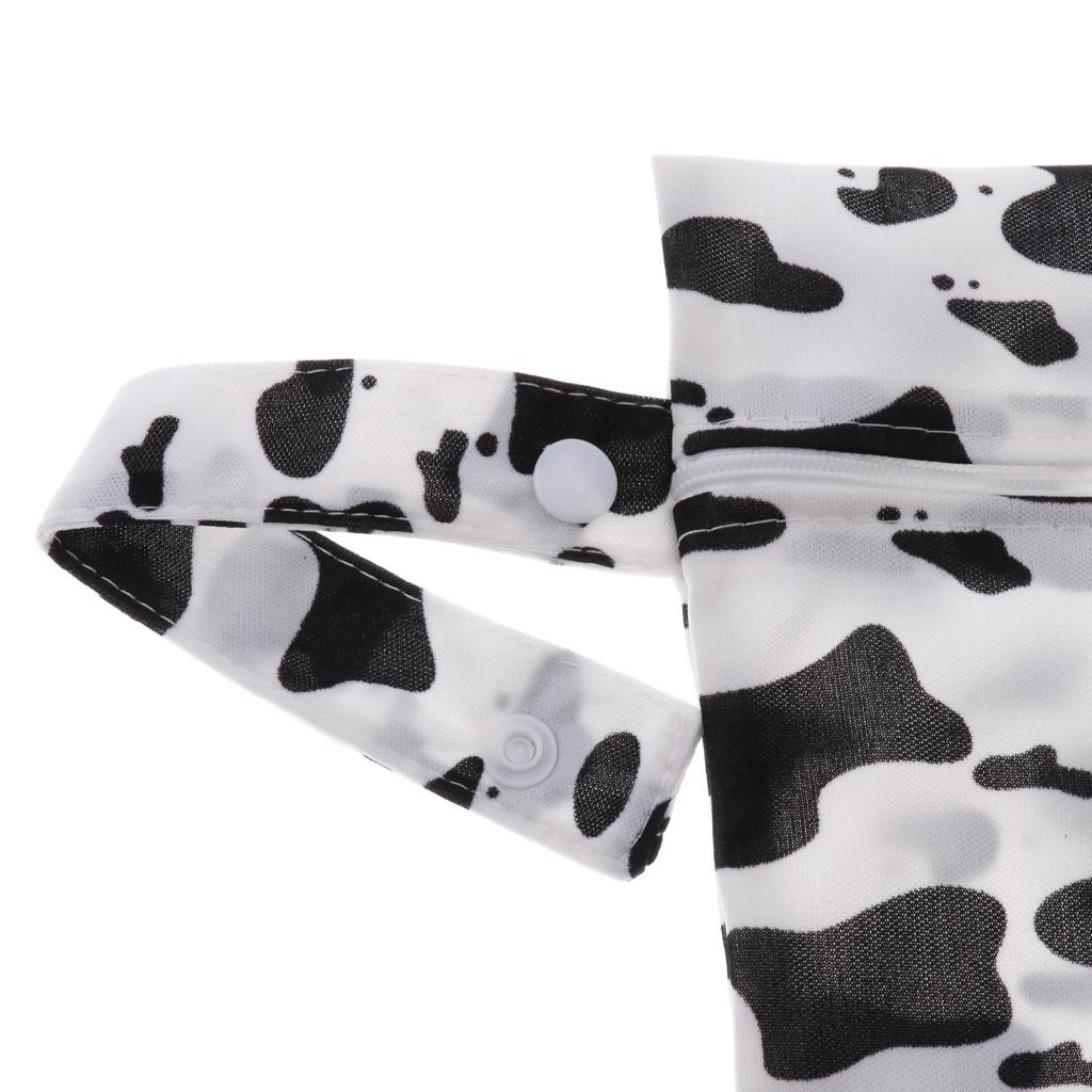 Baby Waterproof Reusable Zip Pouch Wet Dry Bag Cloth Diaper Nappy Cow