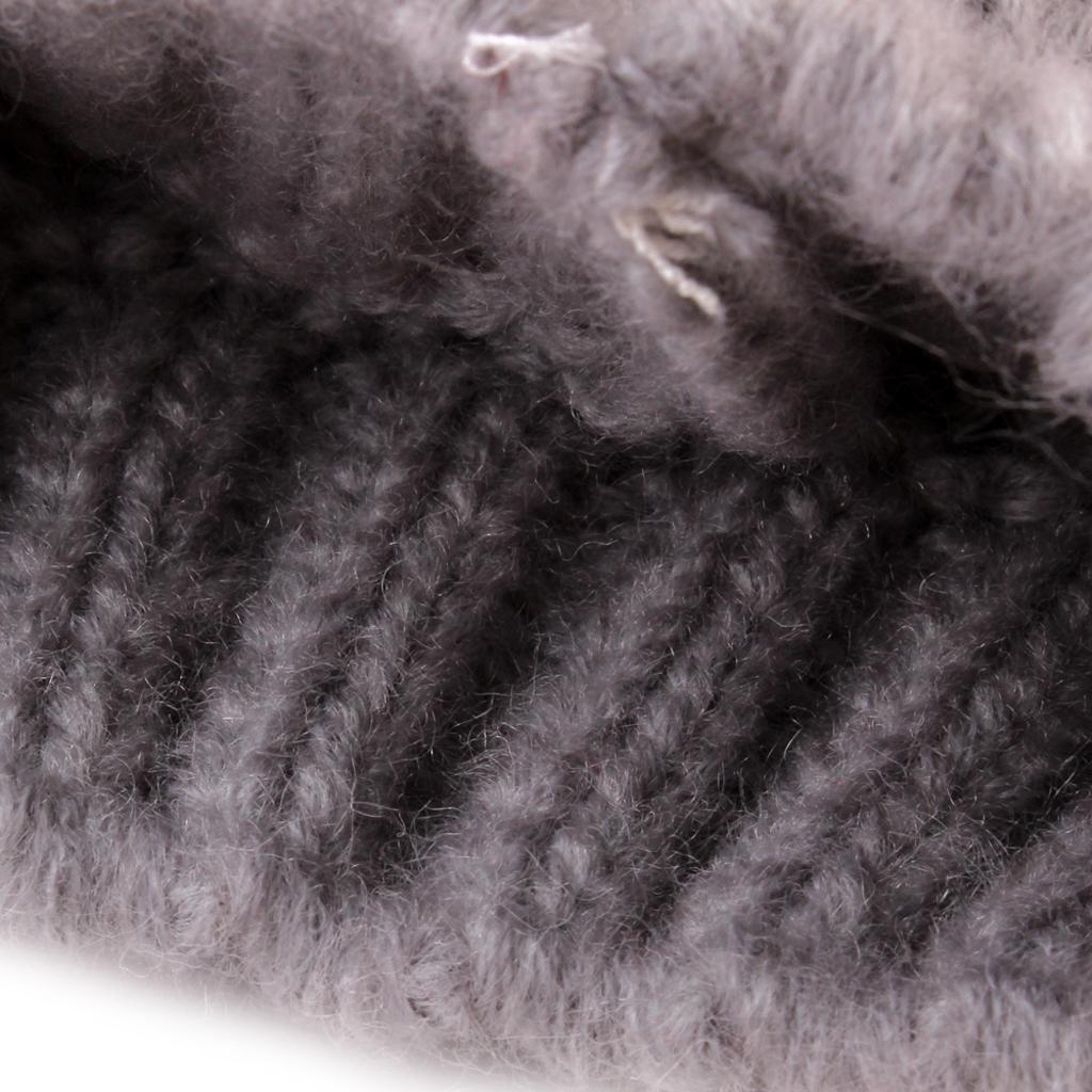 2PCS Parent-Child Hat Warmer Winter Knit Hat Beanie Ski Cap Grey