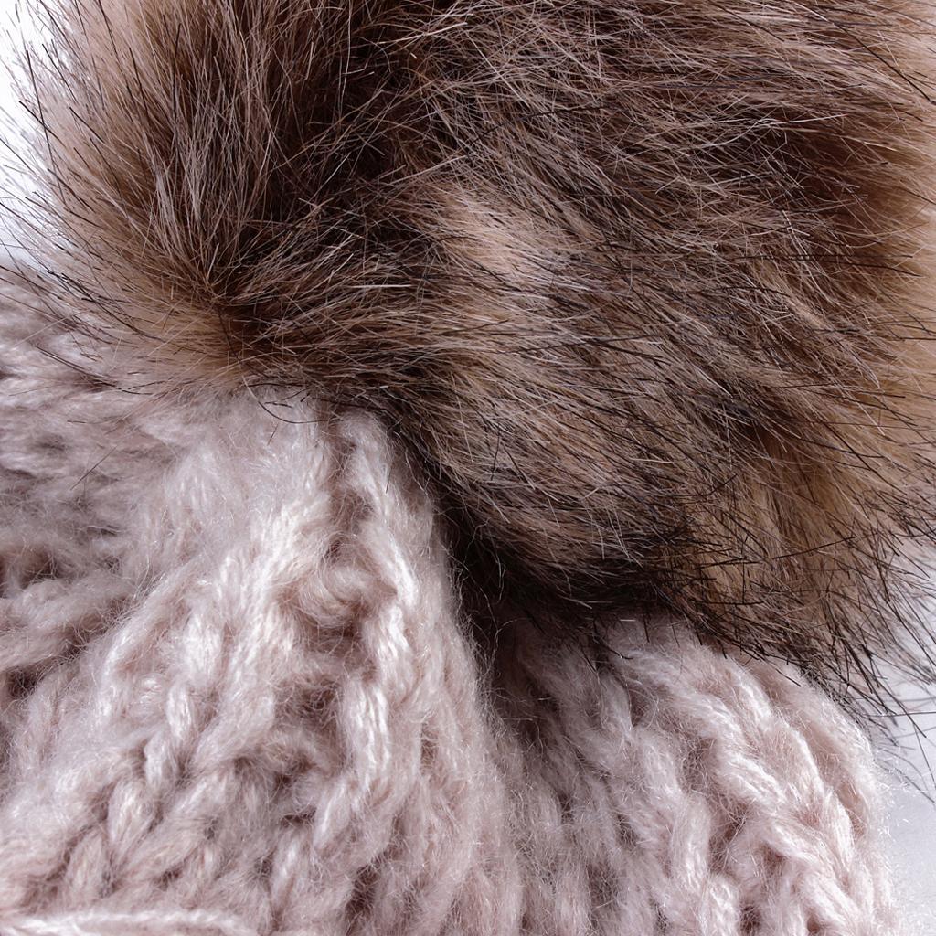 2PCS Parent-Child Hat Warmer Winter Knit Hat Beanie Ski Cap Khaki