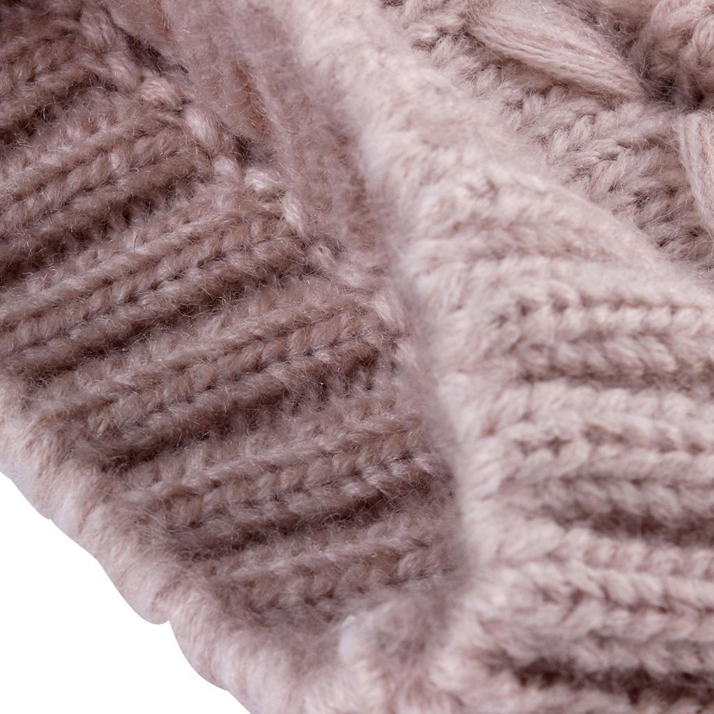 2PCS Parent-Child Hat Warmer Winter Knit Hat Beanie Ski Cap Khaki