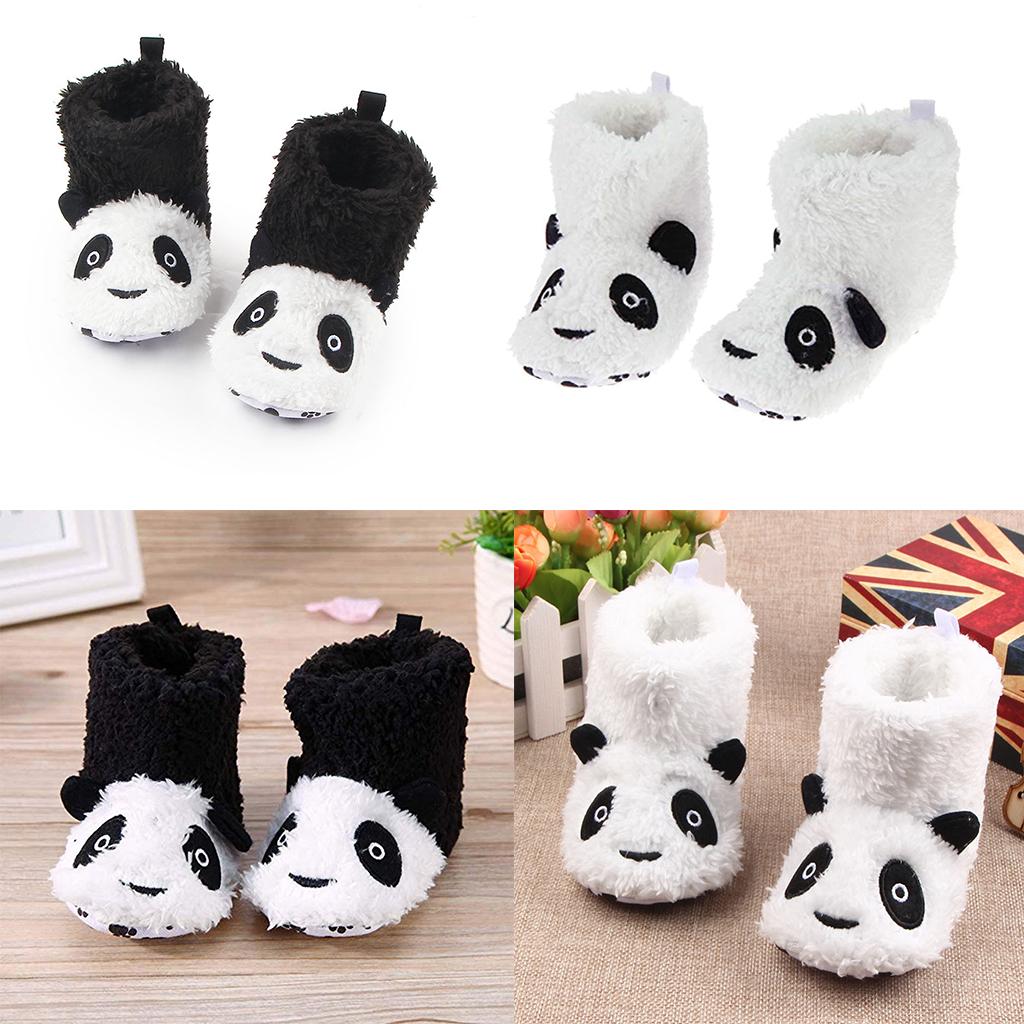 Soft Cartoon Animal Unisex Kids Baby Fleece Shoes White for 3-5 Months