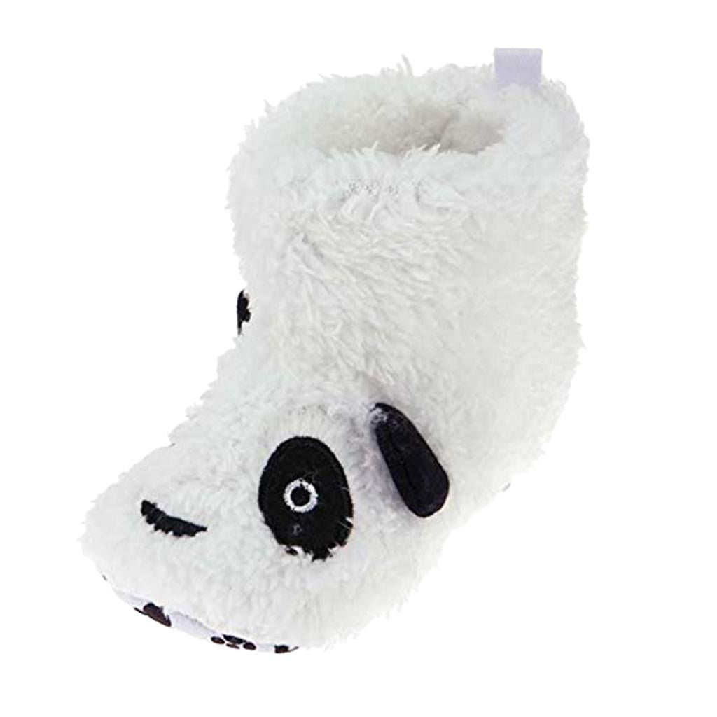 Soft Cartoon Animal Unisex Kids Baby Fleece Shoes White for 6-8 Months