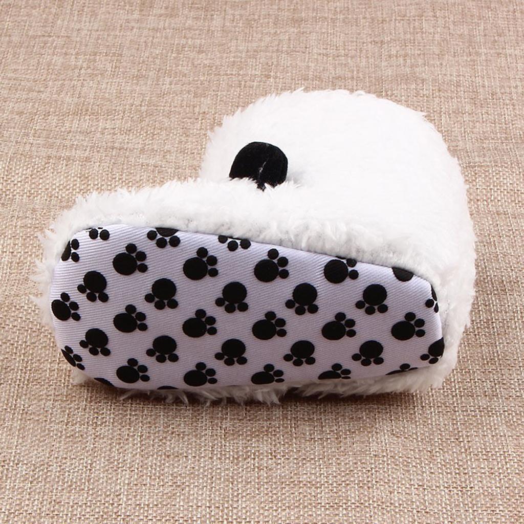Soft Cartoon Animal Unisex Kids Baby Fleece Shoes White for 6-8 Months