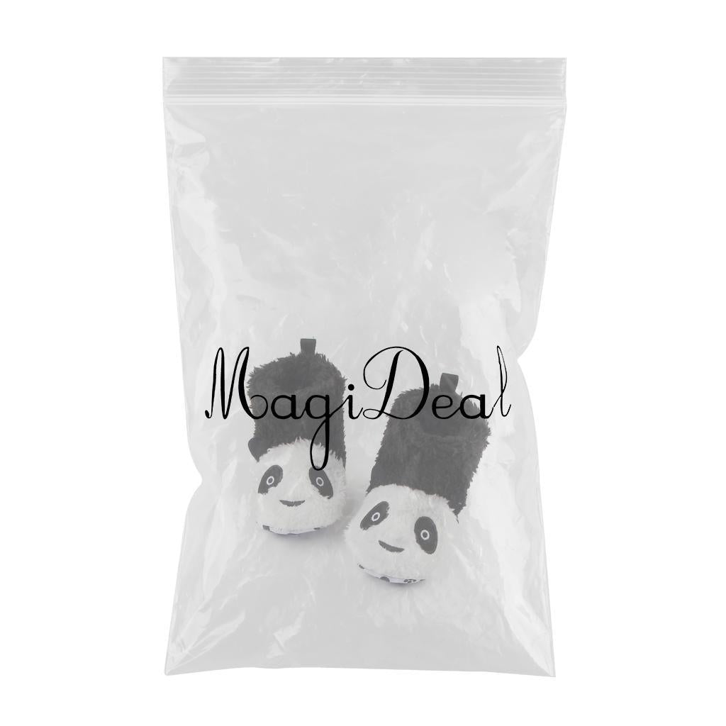 Soft Cartoon Animal Unisex Kids Baby Fleece Shoes Black for 6-8 Months