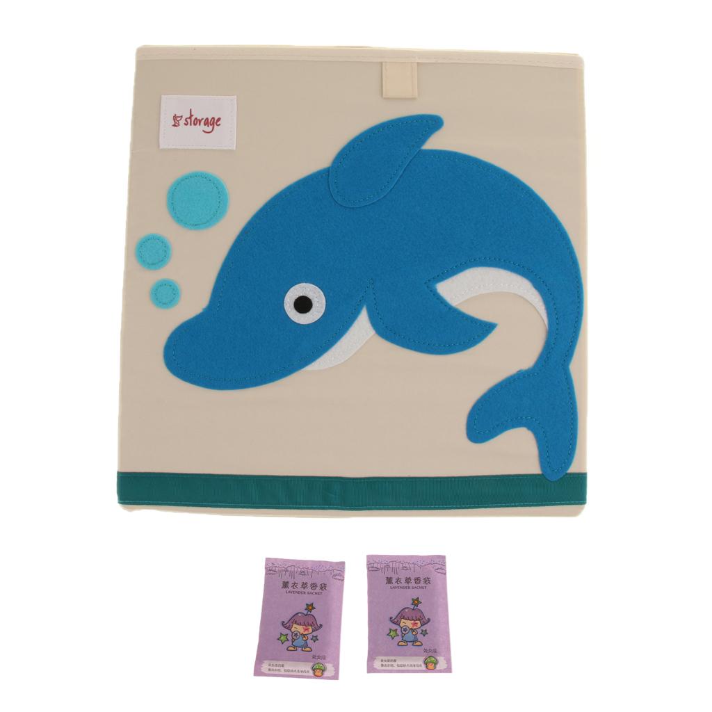 Folding Storage Box Basket Kids Clothes Toy Book Organizer Dolphin