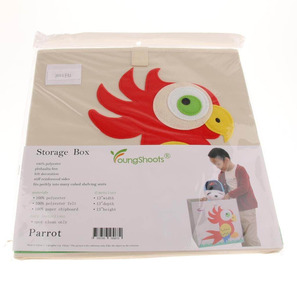 Folding Storage Box Basket Kids Clothes Toy Book Organizer Parrot