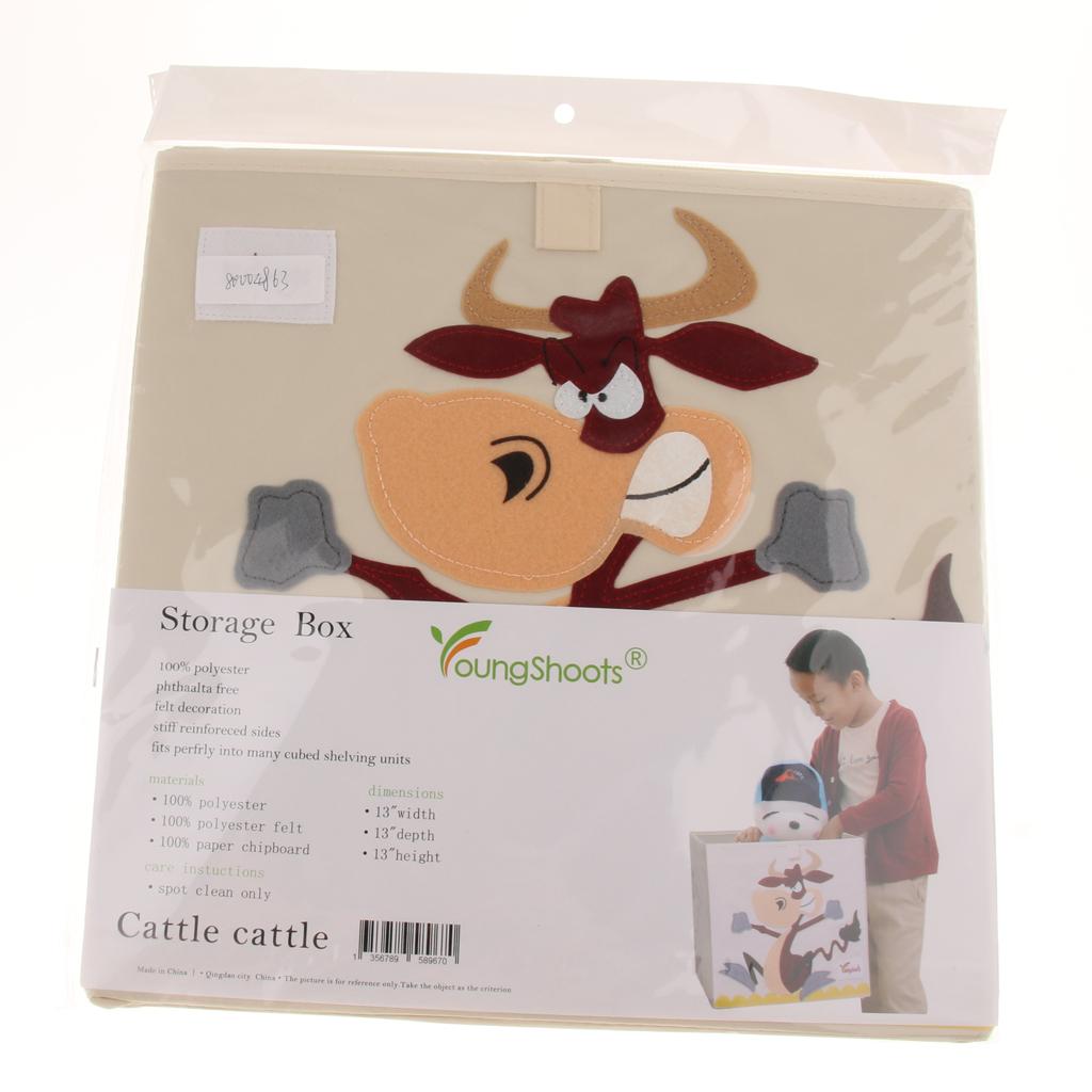 Folding Storage Box Basket Kids Clothes Toy Book Organizer Cow