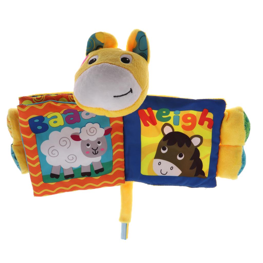 Baby Soft Book Non-Toxic Crinkle Cloth Book Early Educational Toy - Donkey