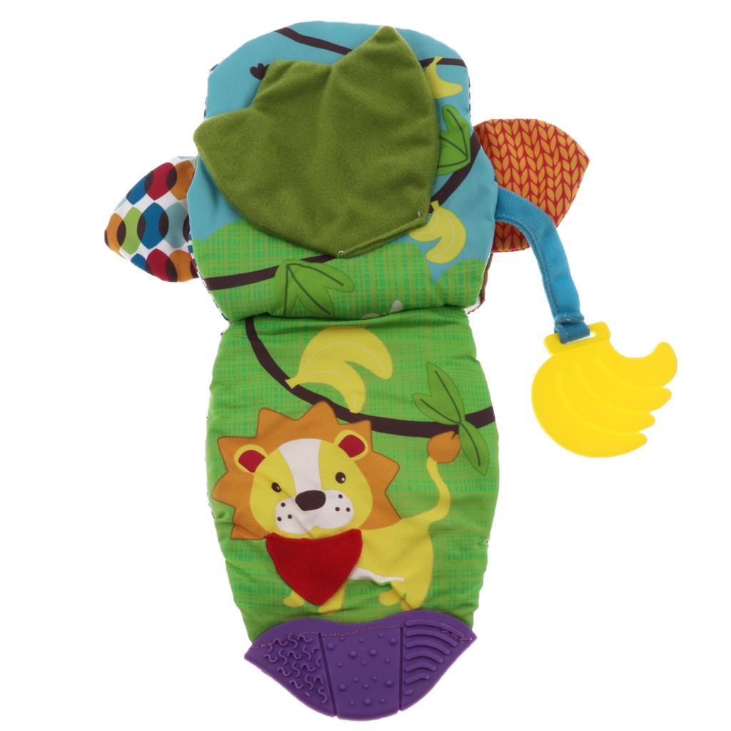 Baby Soft Book Crinkle Cloth Book with Teether Early Learning Toy Monkey