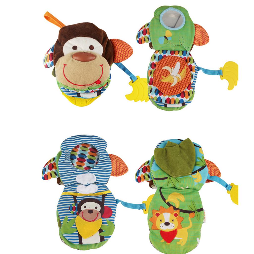 Baby Soft Book Crinkle Cloth Book with Teether Early Learning Toy Monkey