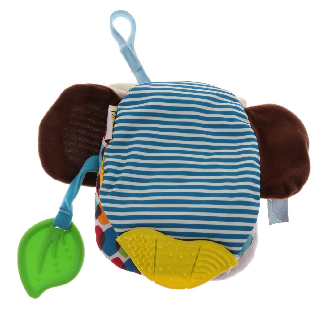 Baby Soft Book Crinkle Cloth Book with Teether Early Learning Toy Elephant