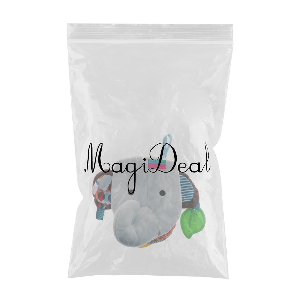 Baby Soft Book Crinkle Cloth Book with Teether Early Learning Toy Elephant