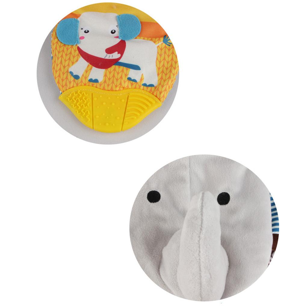 Baby Soft Book Crinkle Cloth Book with Teether Early Learning Toy Elephant