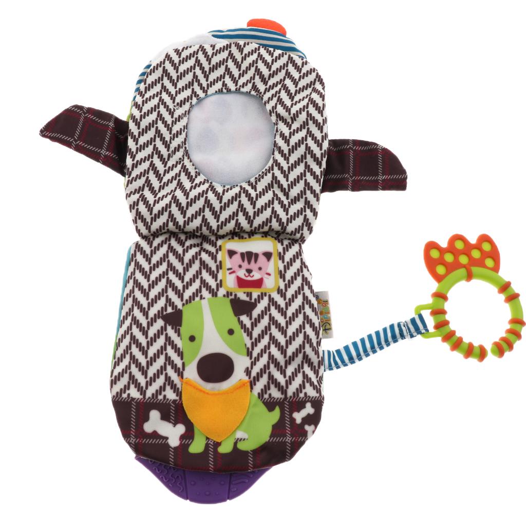 Baby Soft Book Crinkle Cloth Book with Teether Early Learning Toy Dog