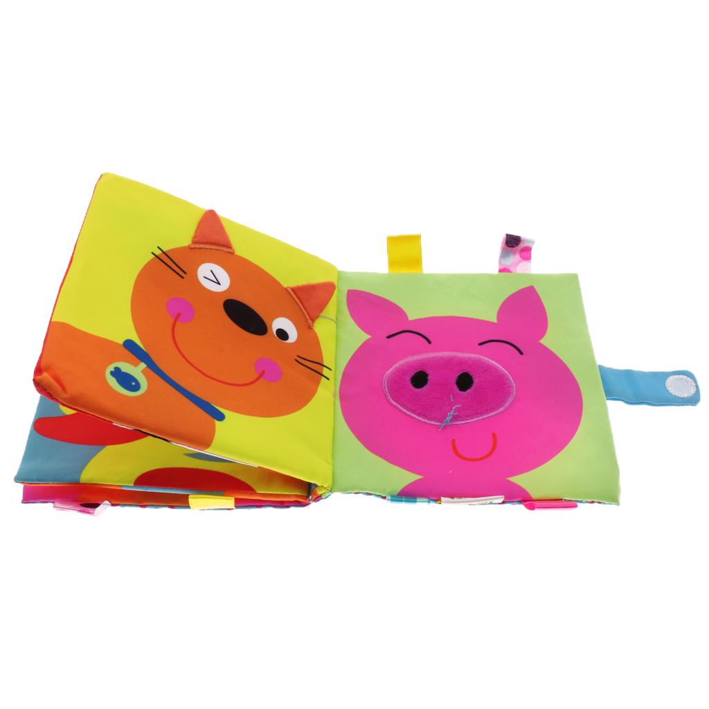 Non-Toxic Soft Cloth Book Crinkle Friction w/ rustling Sound Baby Toy Donkey