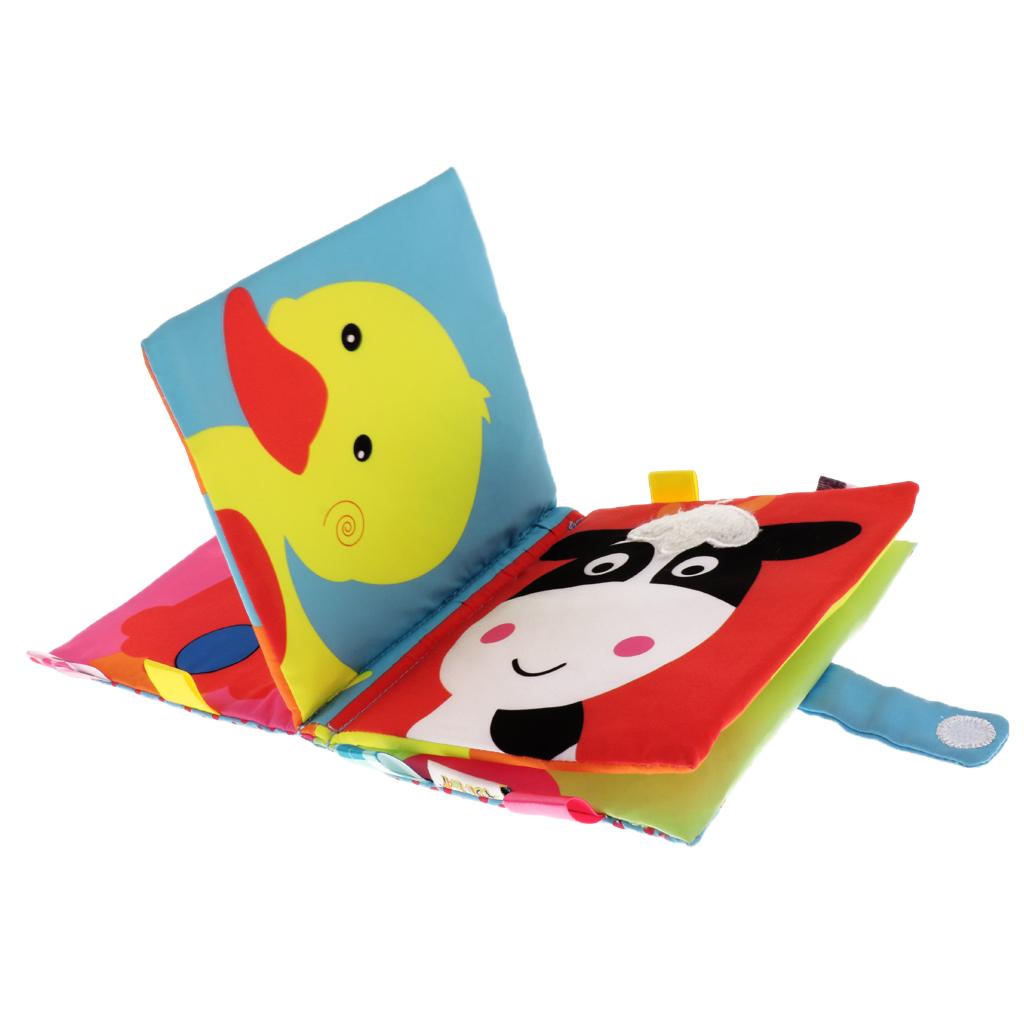 Non-Toxic Soft Cloth Book Crinkle Friction w/ rustling Sound Baby Toy Donkey