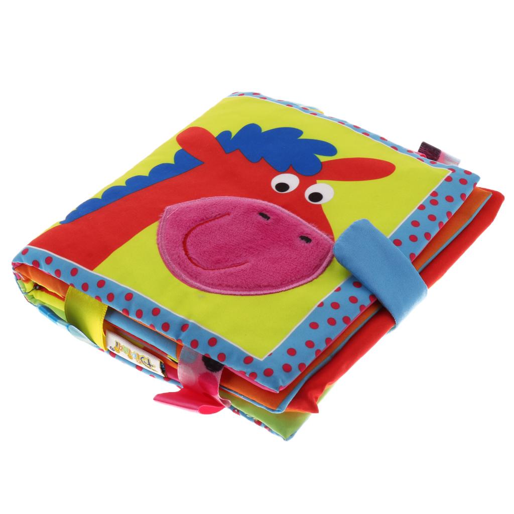 Non-Toxic Soft Cloth Book Crinkle Friction w/ rustling Sound Baby Toy Donkey