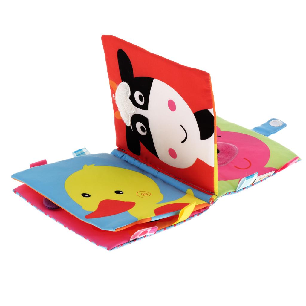 Non-Toxic Soft Cloth Book Crinkle Friction w/ rustling Sound Baby Toy Donkey