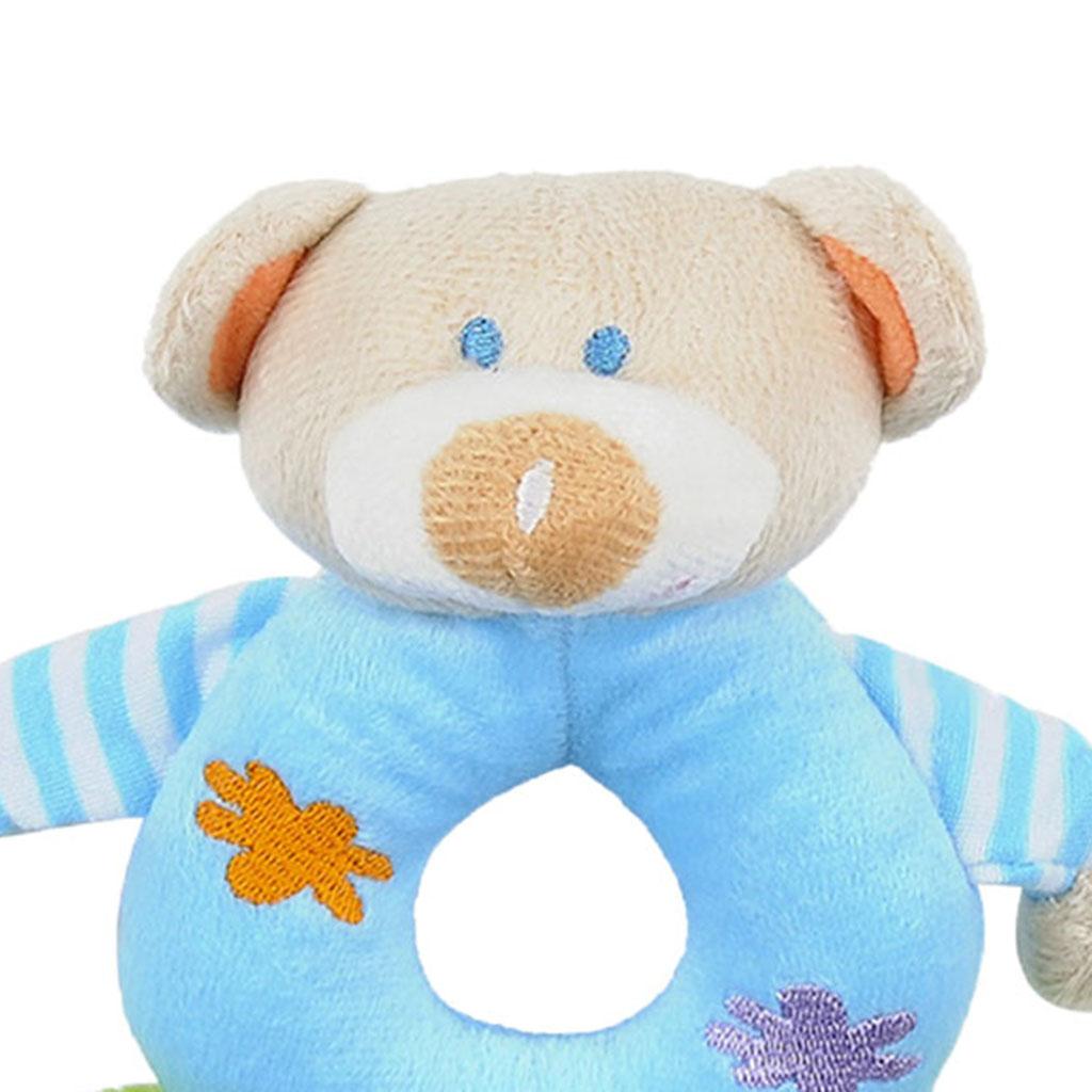 Soft Animal Plush Doll Rattle Infant Kids Educational Toys Blue bear