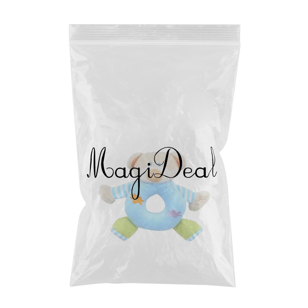 Soft Animal Plush Doll Rattle Infant Kids Educational Toys Blue bear
