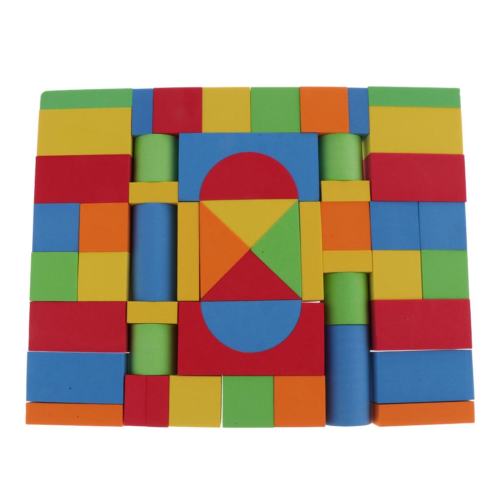 52Pcs EVA Soft Building Blocks Set Stacking Game Math Toys for Kids Toddler