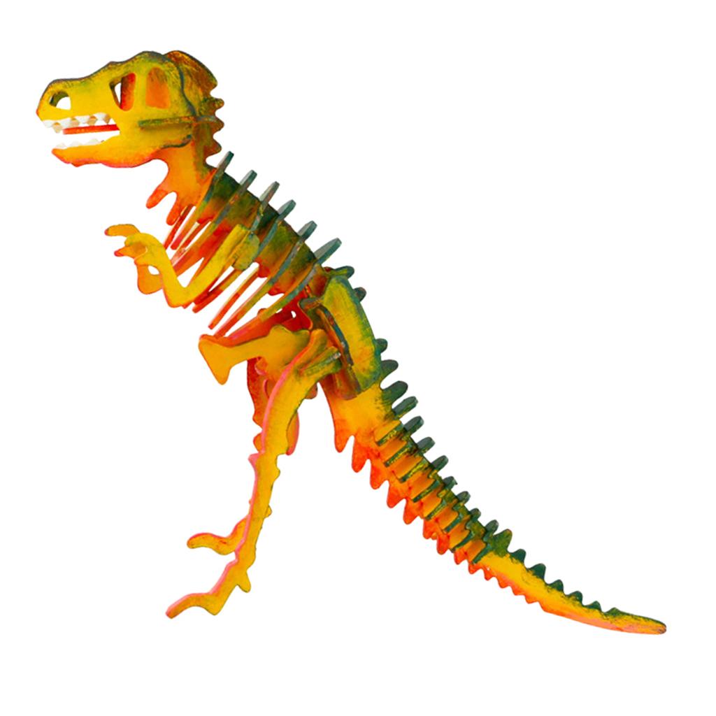 Children's Handmade DIY 3D Wooden Jigsaw Puzzle Educational Toy T-Rex