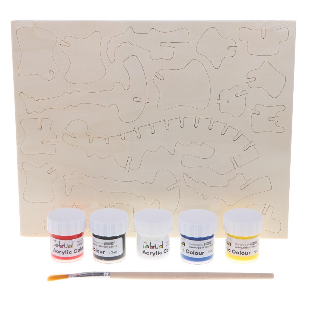 Children's Handmade DIY 3D Wooden Jigsaw Puzzle Educational Toy Stegosaurus