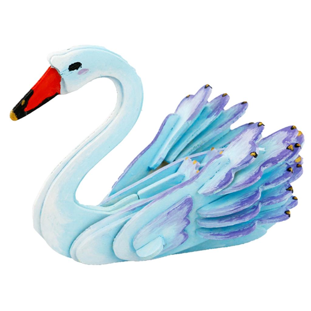 Children's Handmade DIY 3D Wooden Jigsaw Puzzle Educational Toy Swan