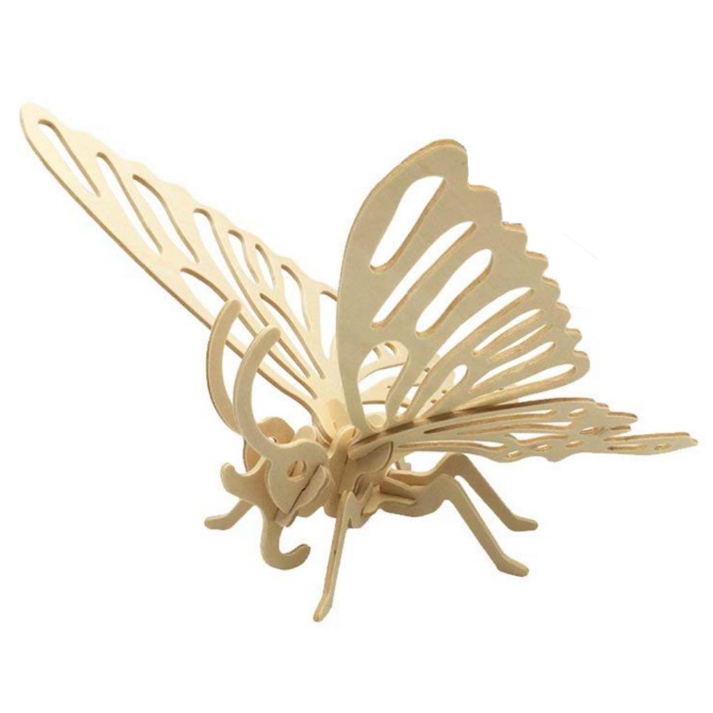 Children's Handmade DIY 3D Wooden Jigsaw Puzzle Educational Toy Butterfly