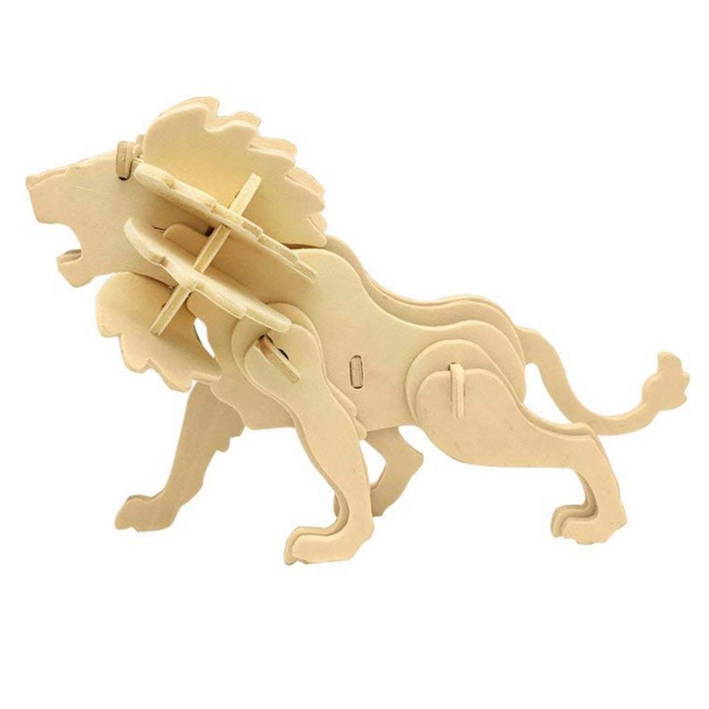 Children's Handmade DIY 3D Wooden Jigsaw Puzzle Educational Toy Lion