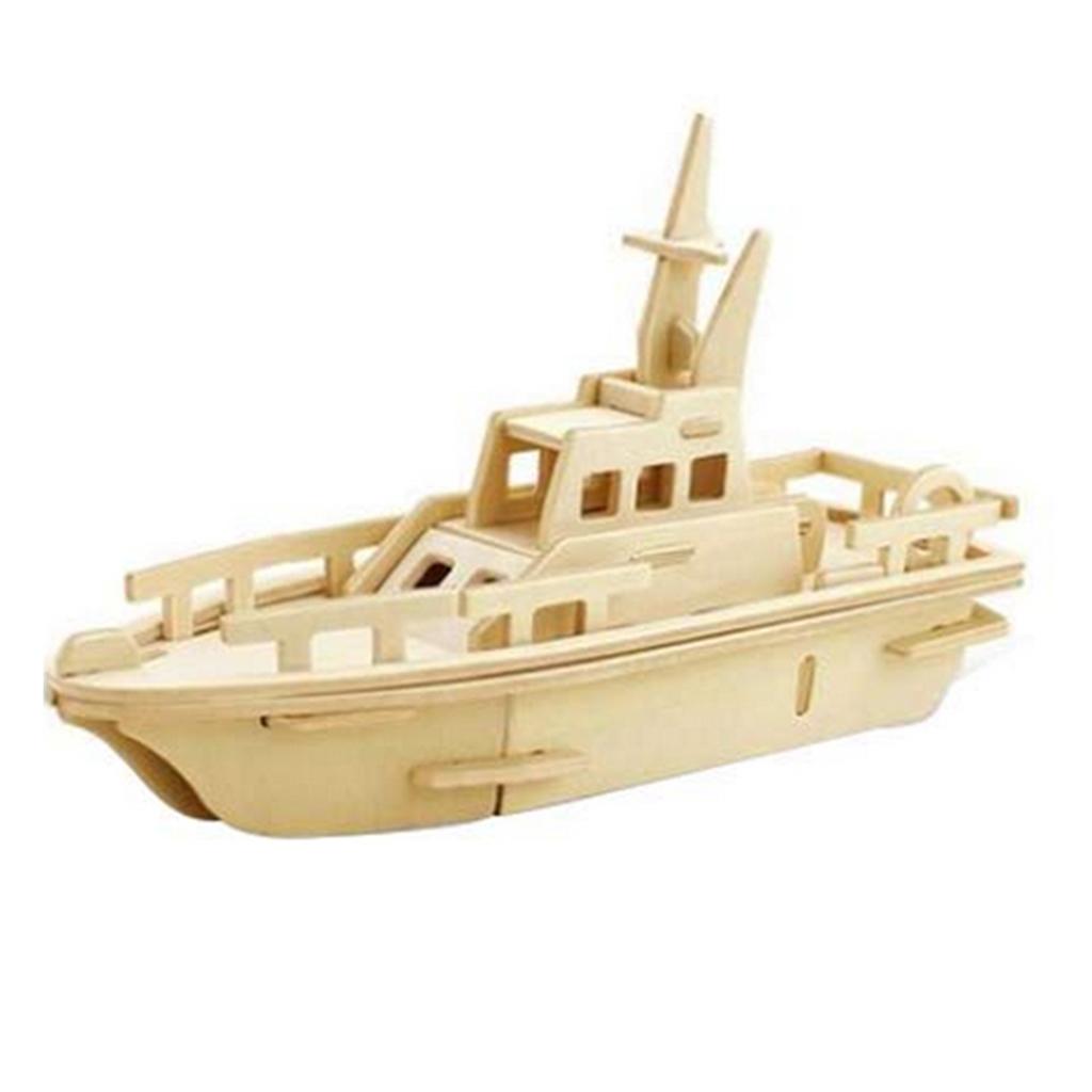 Children's Handmade DIY 3D Wooden Jigsaw Puzzle Educational Toy Lifeboat