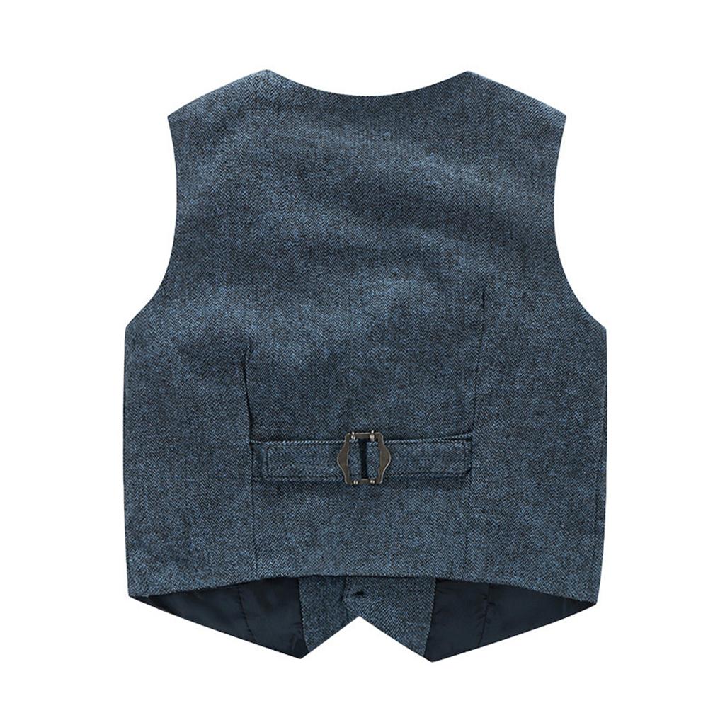 Baby Boy's Cotton Long-Sleeved Gentleman Suit 3 Pieces Gray blue - 110cm(4T)
