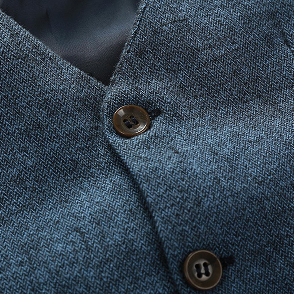 Baby Boy's Cotton Long-Sleeved Gentleman Suit 3 Pieces Gray blue - 130cm(6T)