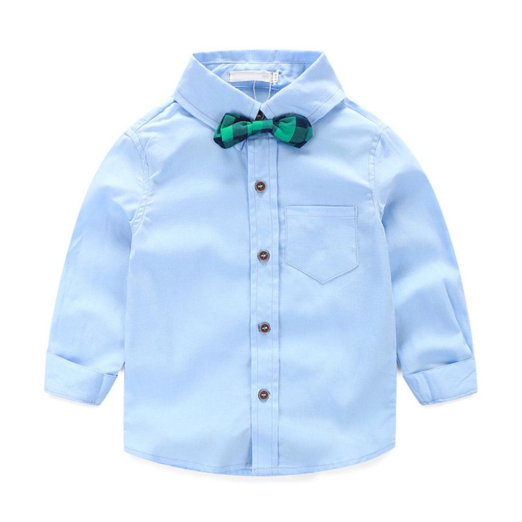 Baby Boy's Cotton Long-Sleeved Gentleman Suit 3 Pieces Gray blue - 140cm(7-8T)