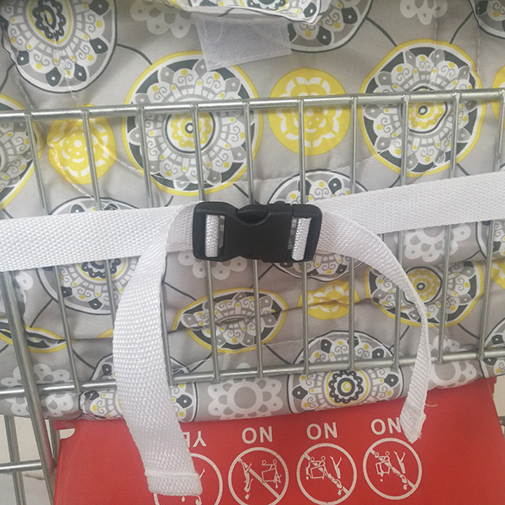 Baby Shopping Cart Seat Pad Child High Chair Cover Protector Yellow Flower