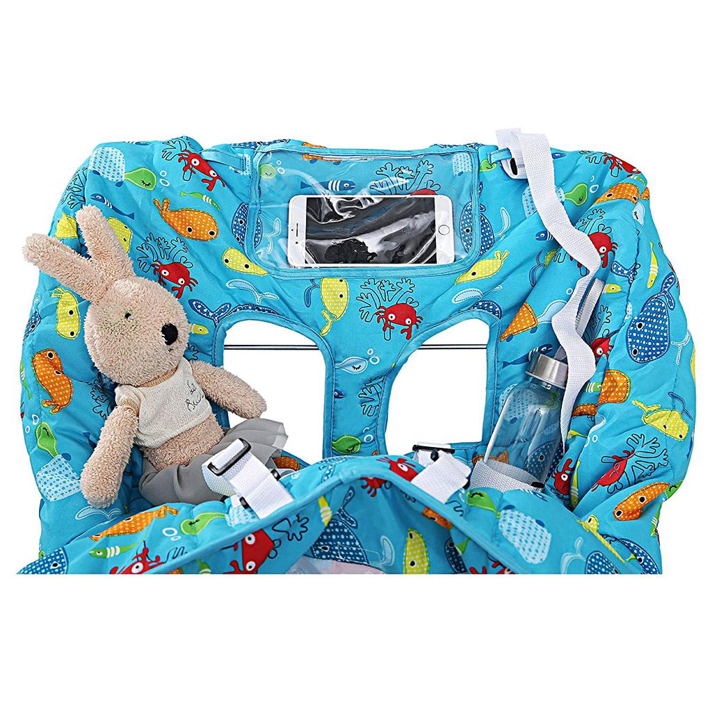 Baby Shopping Cart Seat Pad Child High Chair Cover Protector Blue