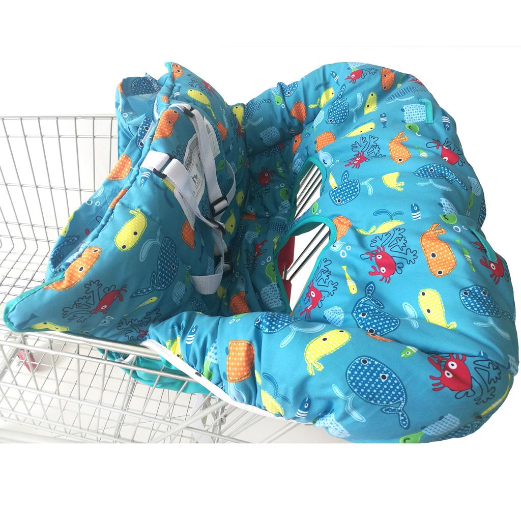 Baby Shopping Cart Seat Pad Child High Chair Cover Protector Blue