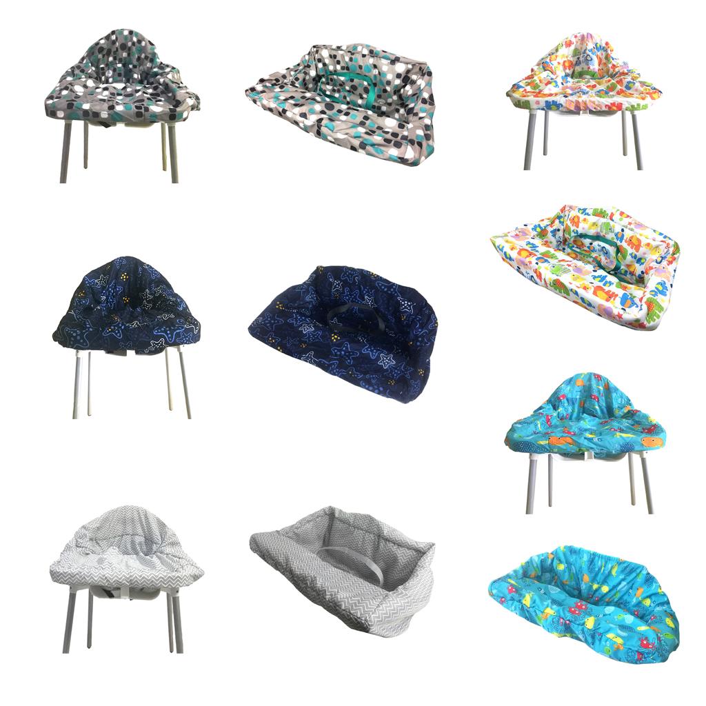 Baby Kids Shopping Cart Seat Cushion Dining Chair Cover Blue dot