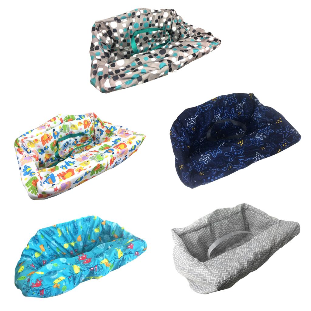 Baby Kids Shopping Cart Seat Cushion Dining Chair Cover Blue dot