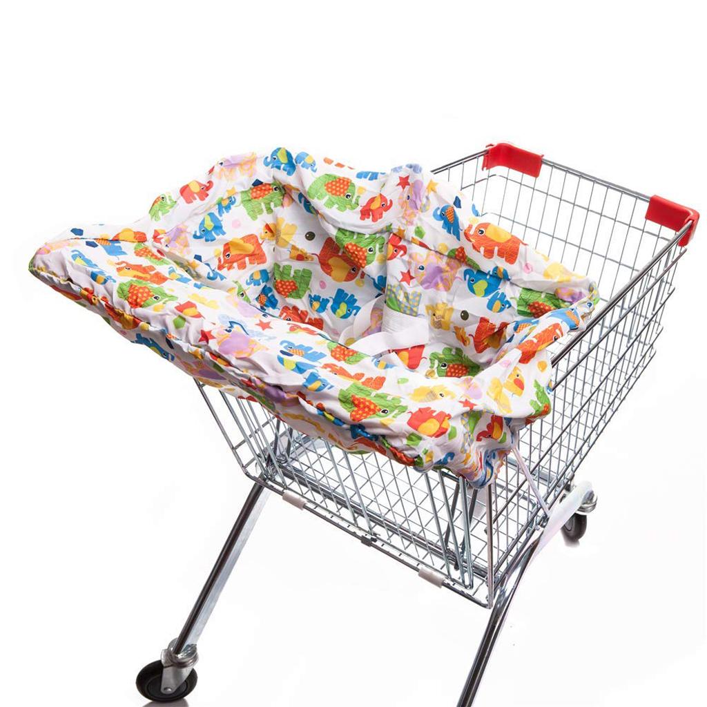 Baby Kids Shopping Cart Seat Cushion Dining Chair Cover Elephant