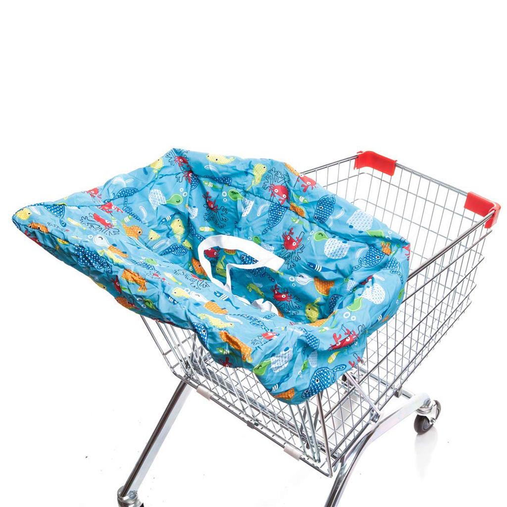 Baby Kids Shopping Cart Seat Cushion Dining Chair Cover Colorful fish