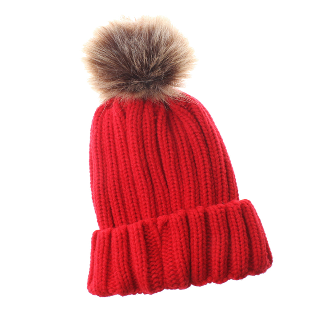 Cute Newborn Baby Girls Boys Winter Knitted Hats Warm Caps Beanies Red