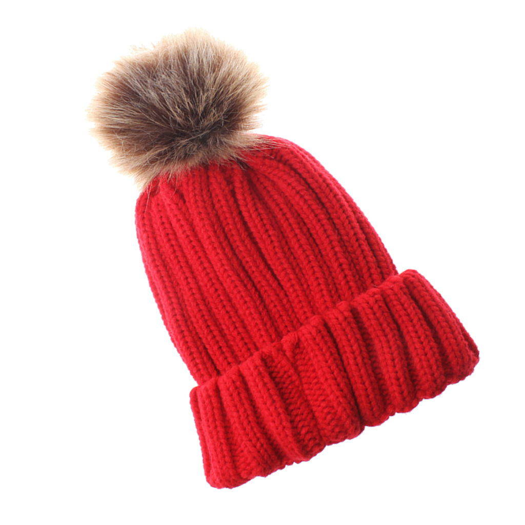 Cute Newborn Baby Girls Boys Winter Knitted Hats Warm Caps Beanies Red