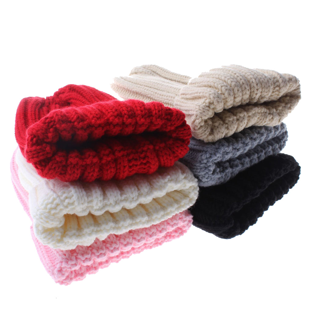 Cute Newborn Baby Girls Boys Winter Knitted Hats Warm Caps Beanies Red