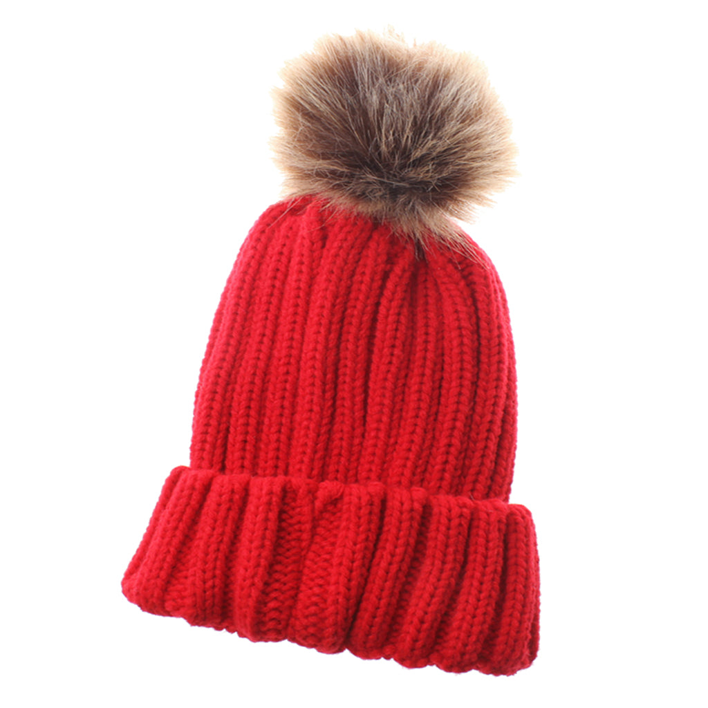 Cute Newborn Baby Girls Boys Winter Knitted Hats Warm Caps Beanies Red
