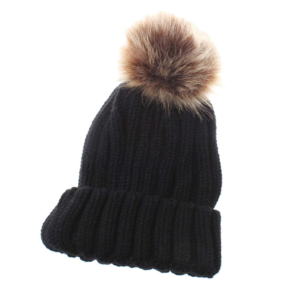 Cute Newborn Baby Girls Boys Winter Knitted Hats Warm Caps Beanies Black