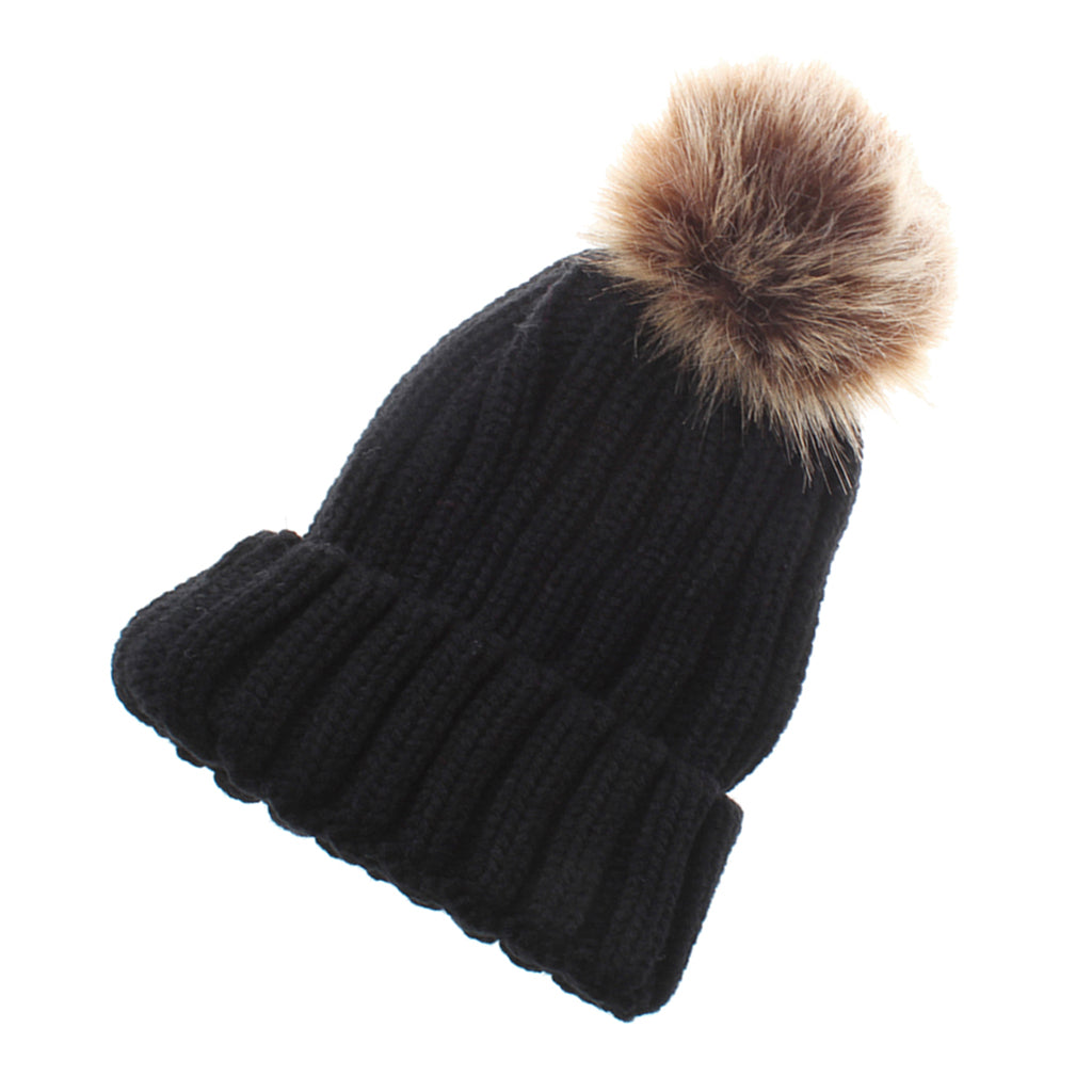 Cute Newborn Baby Girls Boys Winter Knitted Hats Warm Caps Beanies Black