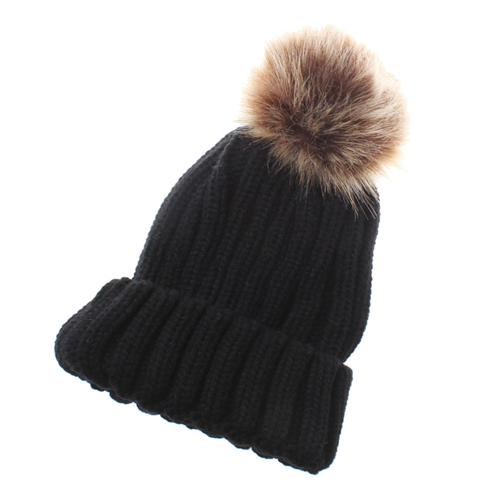 Cute Newborn Baby Girls Boys Winter Knitted Hats Warm Caps Beanies Black