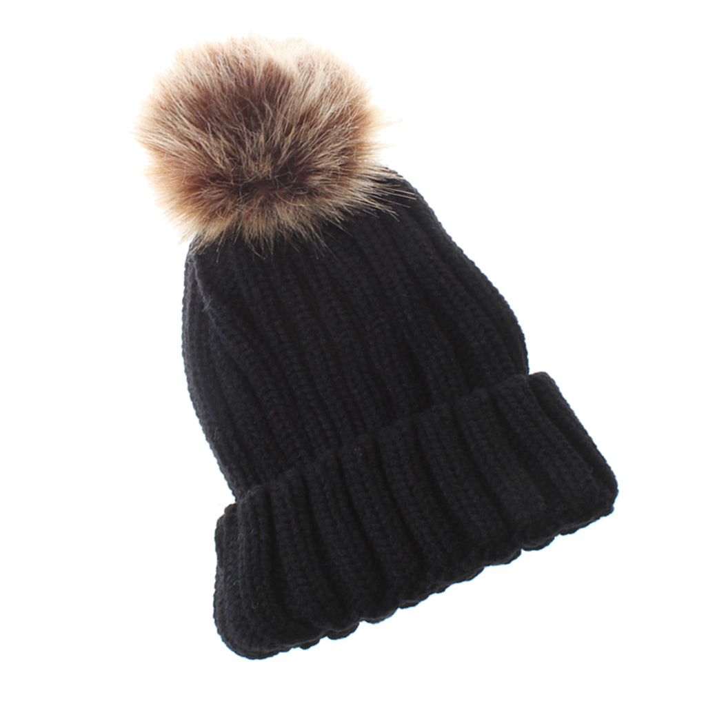 Cute Newborn Baby Girls Boys Winter Knitted Hats Warm Caps Beanies Black